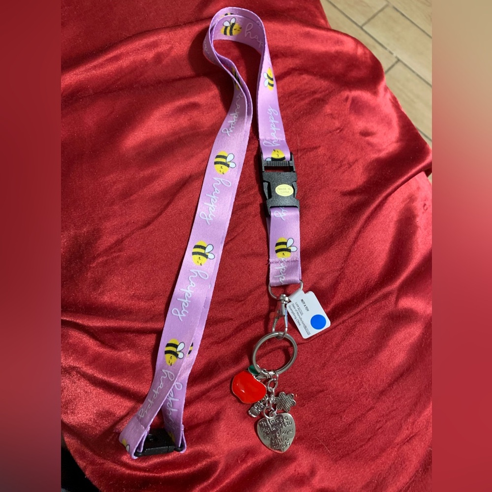 Teachers BEE Happy lanyard nwt